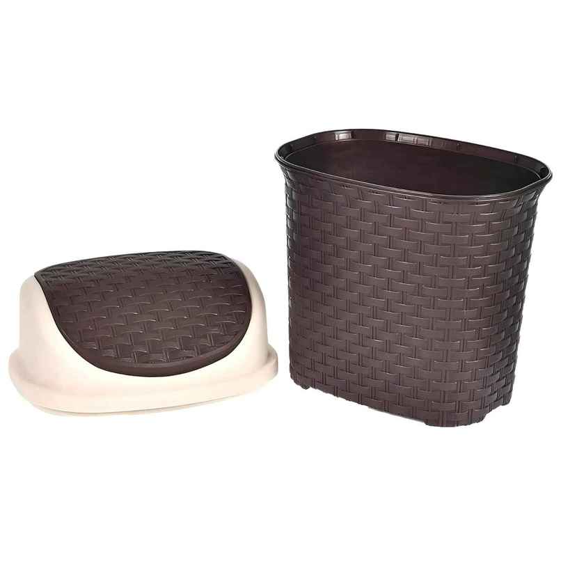 Kuber Industries Plastic Dustbin with Swing Lid | 7 Litre | Garbage Bin | Brown Kuber Industries Plastic Dustbin with Swing Lid | 7 Litre | Garbage Bin | Brown