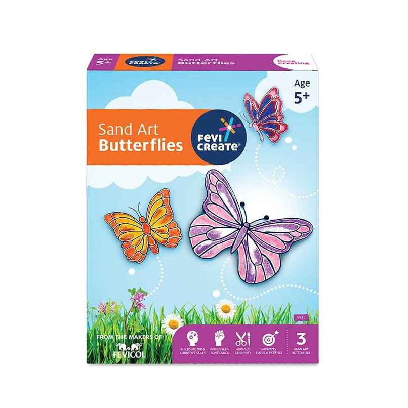 Fevicreate Butterflies Sand Art Kit | Birthday Return Gifts for Kids | 5+ Years Fevicreate Butterflies Sand Art Kit | Birthday Return Gifts for Kids | 5+ Years