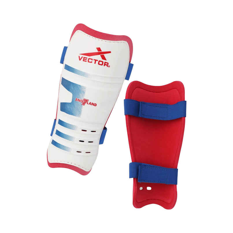 Vector X England Football Shin Guard With Adjustable Velcro Strap | S/M, England Vector X England Football Shin Guard With Adjustable Velcro Strap | S/M, England