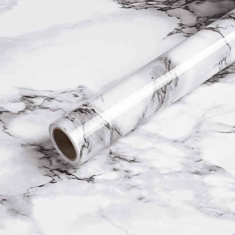 Perpetual Marble Stickers | DIY Peel & Stick Waterproof Wallpaper | 60x200Cm | White