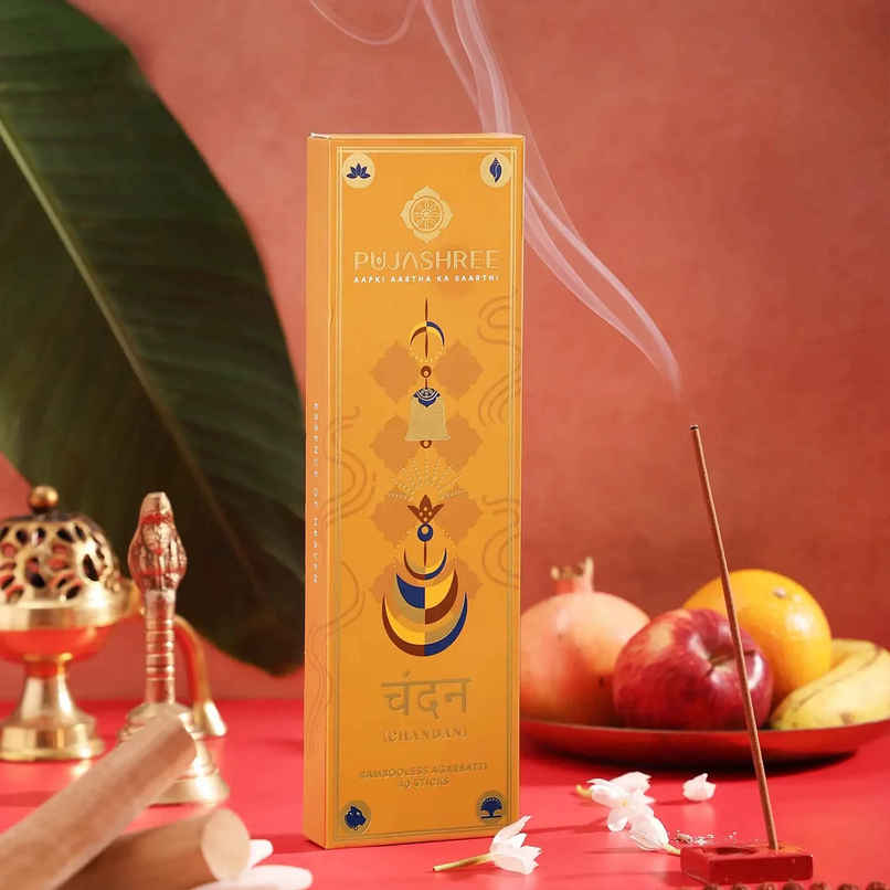 Pujashree Bambooless Agarbatti Chandan | 8 Inches Pujashree Bambooless Agarbatti Chandan | 8 Inches