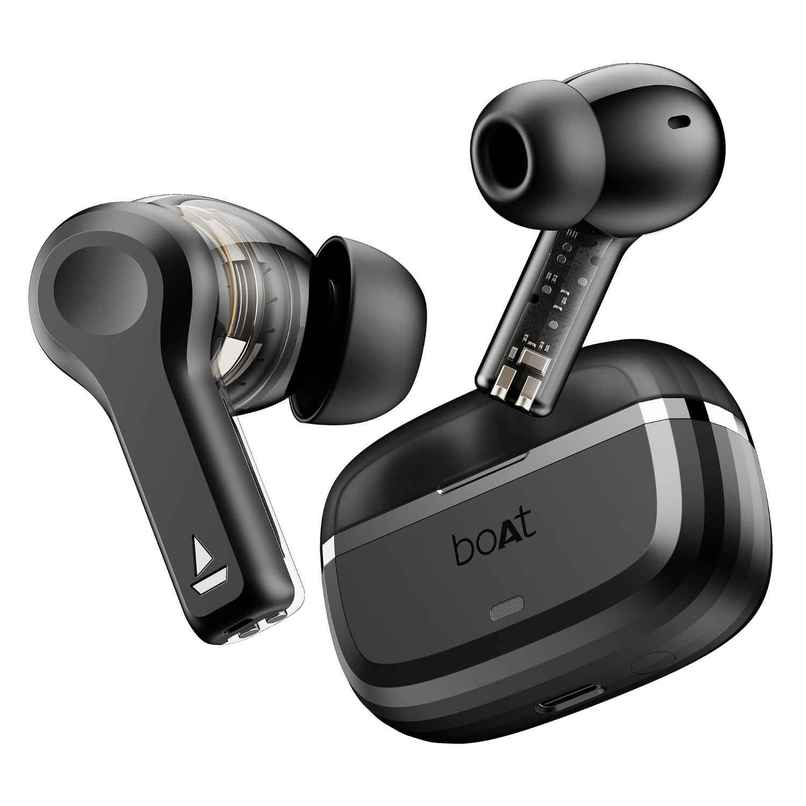 boAt Nirvana Space w/ 360 Spatial Audio, ANC(32dB), 100HRS Battery & Dual Pairing Bluetooth - Cosmic Black