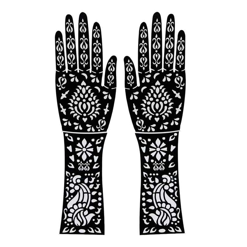 Midazzle Heena Stencils Mehandi Sticker | Large | 2 pcs Design1 | MIHS0002 Midazzle Heena Stencils Mehandi Sticker | Large | 2 pcs Design1 | MIHS0002