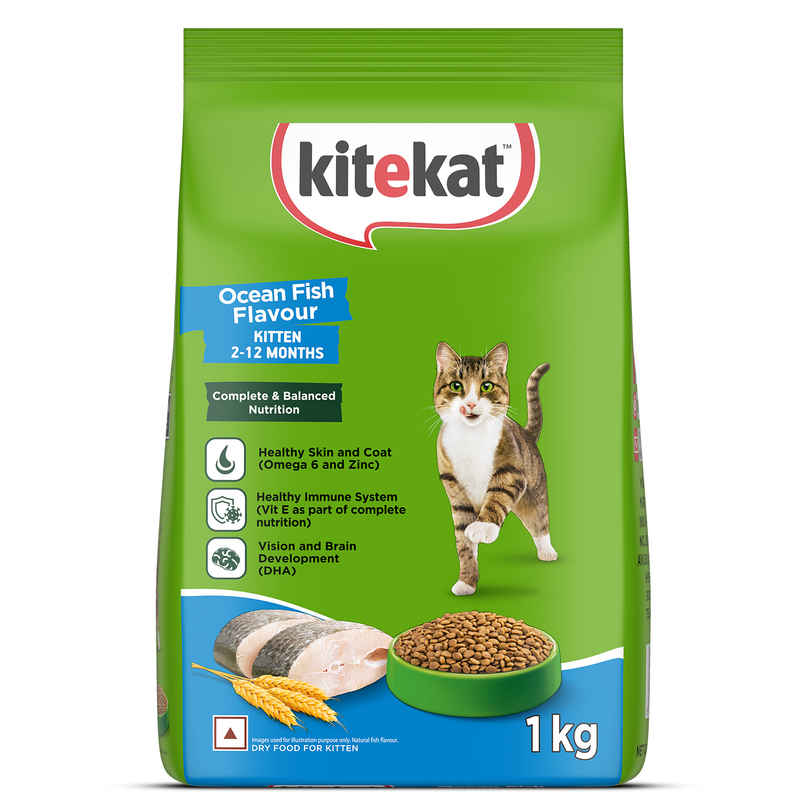 Kitekat Kitten Dry Cat Food | Ocean Fish Flavour | 2-12 Months Kitekat Kitten Dry Cat Food | Ocean Fish Flavour | 2-12 Months