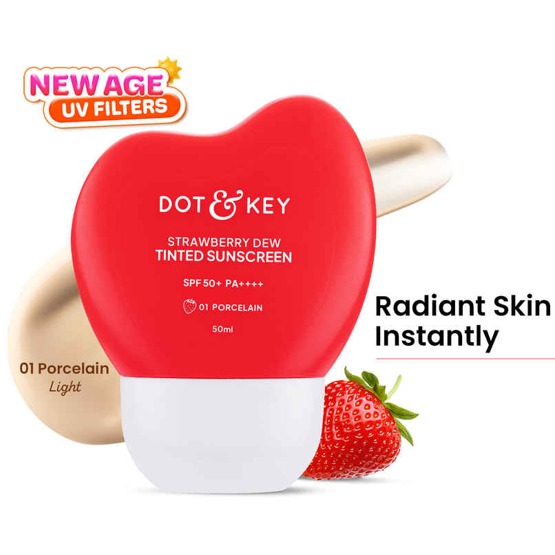 Dot & Key Strawberry Dew Tinted Sunscreen SPF 50+ PA++++ - 01 Porcelain Dot & Key Strawberry Dew Tinted Sunscreen SPF 50+ PA++++ - 01 Porcelain