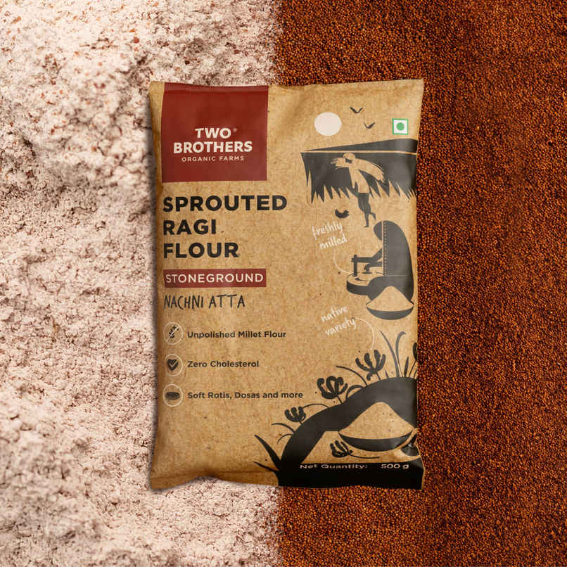 Two brothers Organic Farms Ragi Atta | Sprouted Nachni Flour