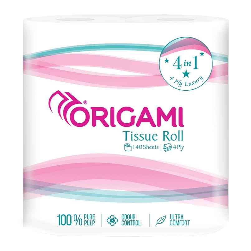 Origami Premium Toilet Roll | 140 Pulls | 4 Ply Origami Premium Toilet Roll | 140 Pulls | 4 Ply
