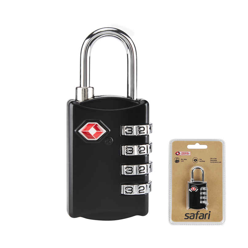 Safari TSA Lock with 4 Dial Black Safari TSA Lock with 4 Dial Black