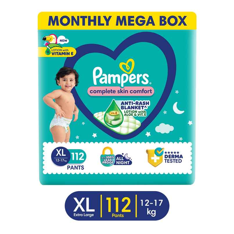 Pampers All Round Protection Baby Diapers | Pant Style | XL | 112 pcs