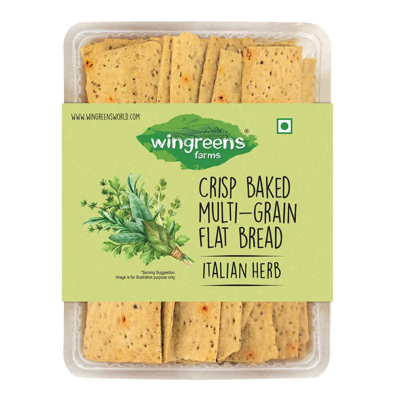 Wingreens Farms Crisp Baked Multi-Grain Flat Bread - Italian Herb Wingreens Farms Crisp Baked Multi-Grain Flat Bread - Italian Herb