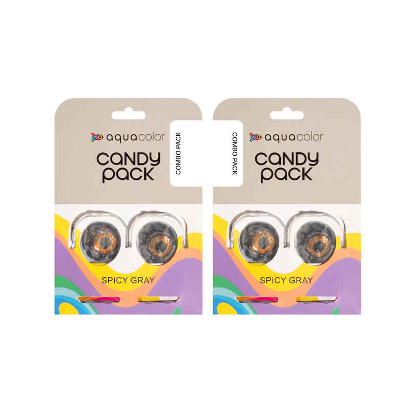 Aquacolor Candy Pack with Zero Power Daily Disposable Lens Spicy Gray
