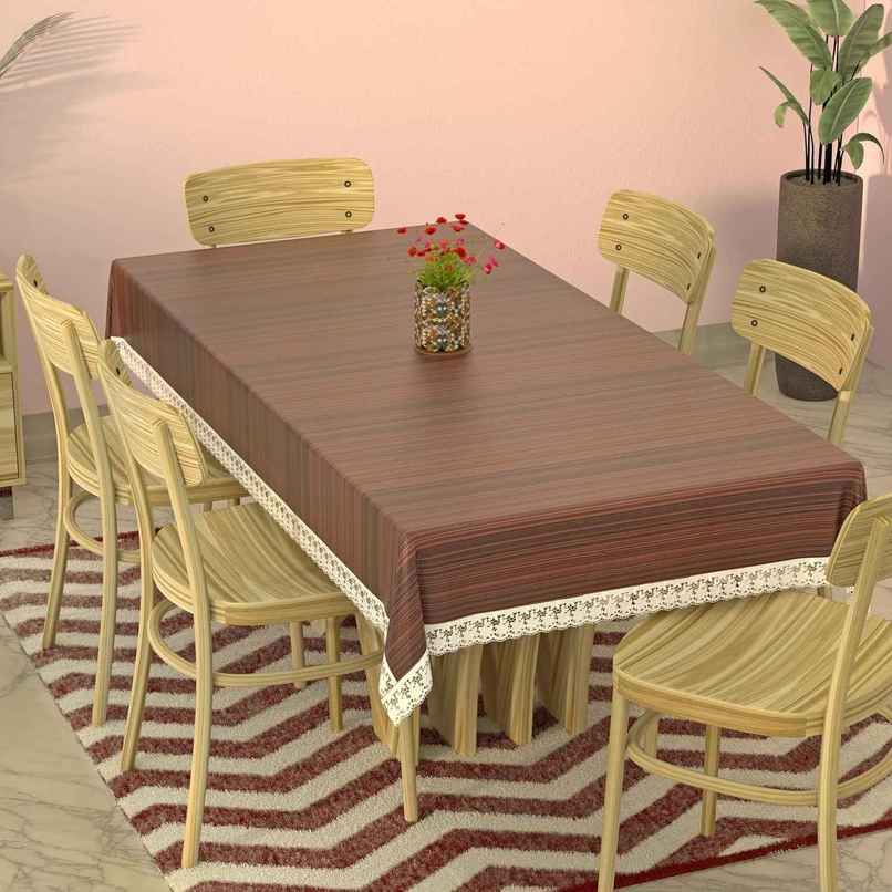 Kuber Industries Wooden Print 6 Seater Dining Table Cover | Table Protector Cover | 90 x 60 | Brown