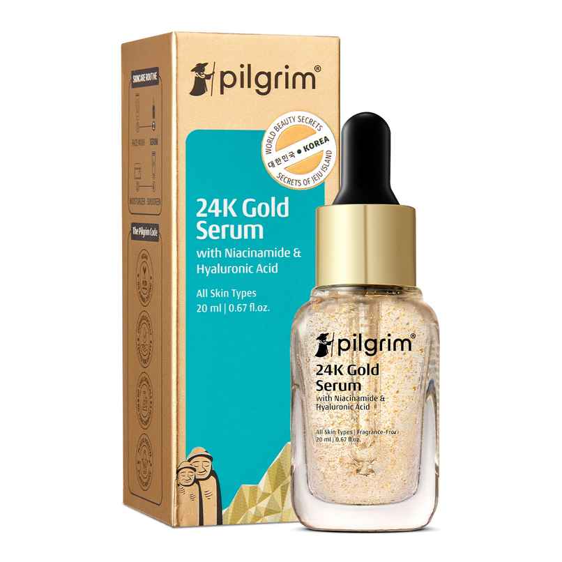 Pilgrim 24K Gold Face Serum With Niacinamide & Hyaluronic Acid For All Skin Types Unisex Pilgrim 24K Gold Face Serum With Niacinamide & Hyaluronic Acid For All Skin Types Unisex