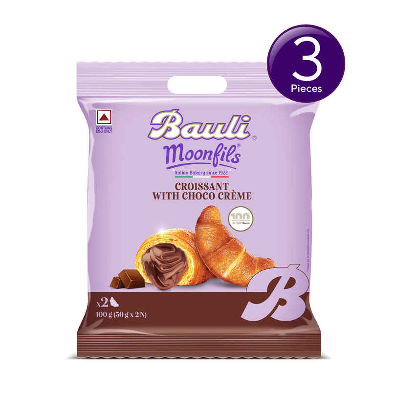 Bauli Moonfils Croissant Chocolate Twin Pack | Contains Egg Combo  