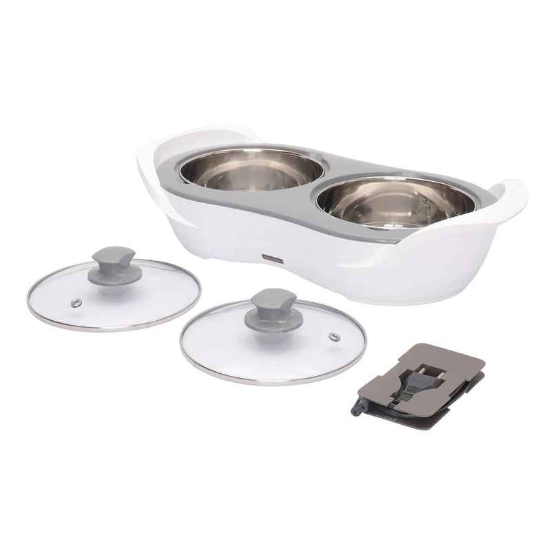 Jaypee Plus E-Warmer Stainless Steel Electric Casserole Set |2 in 1| removable Steel Bowl | White Jaypee Plus E-Warmer Stainless Steel Electric Casserole Set |2 in 1| removable Steel Bowl | White