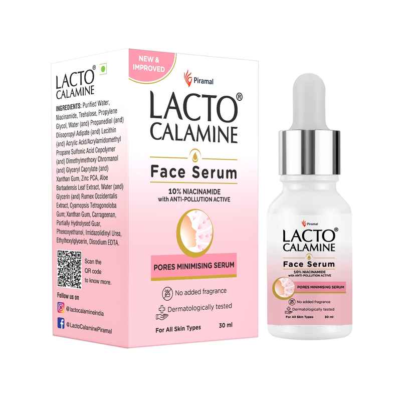 Lacto Calamine 10% Niacinamide Face Serum, Non Sticky To Minimise Pores