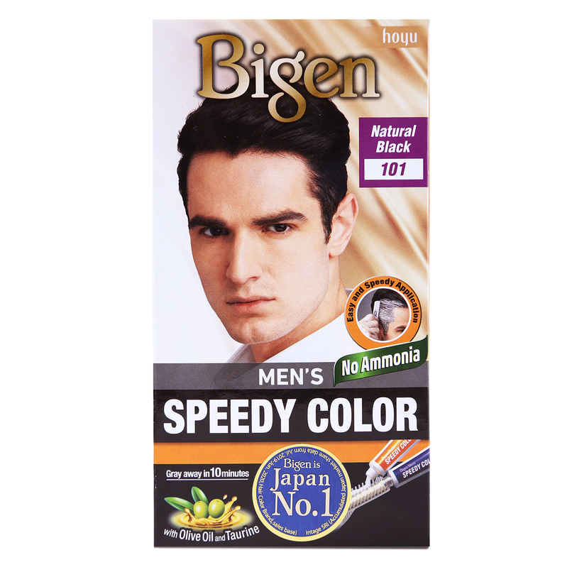 Bigen Men's Speedy Color | 101 Natural Black | No Ammonia