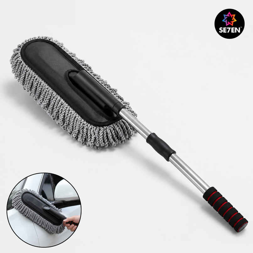 SE7EN Extendable Long Handle Car Duster - Scratch-Free Microfiber Cleaning Brush for Car