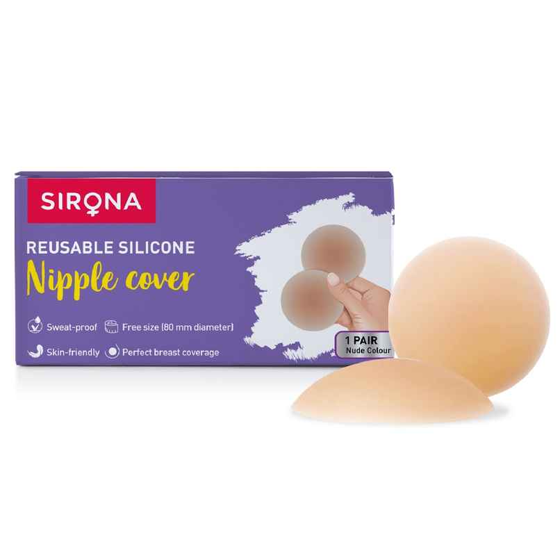 Sirona Reusable and Invisible Silicon Nipple Covers for Women | Adhesive Silicone Breast Pads