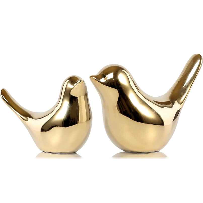 TIED RIBBONS Birds Showpiece Set | Golden