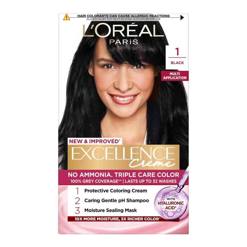 L'Oreal Paris Excellence Creme Hair Color, 1 Black