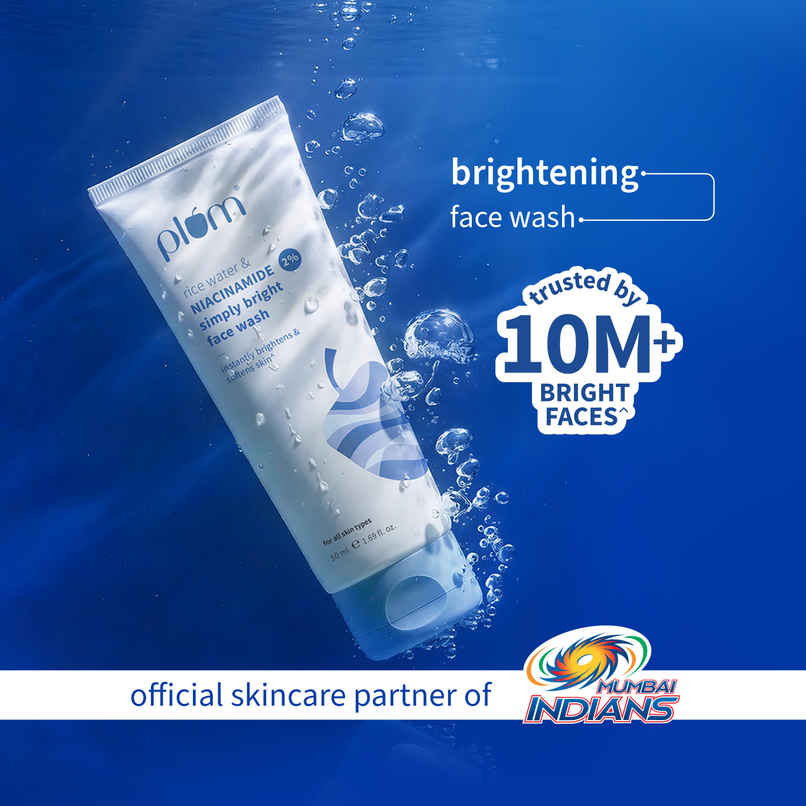 Plum Simply Bright 2% Niacinamide Face Wash With Rice Water Brightens Skin | Helps Fade Blemishes