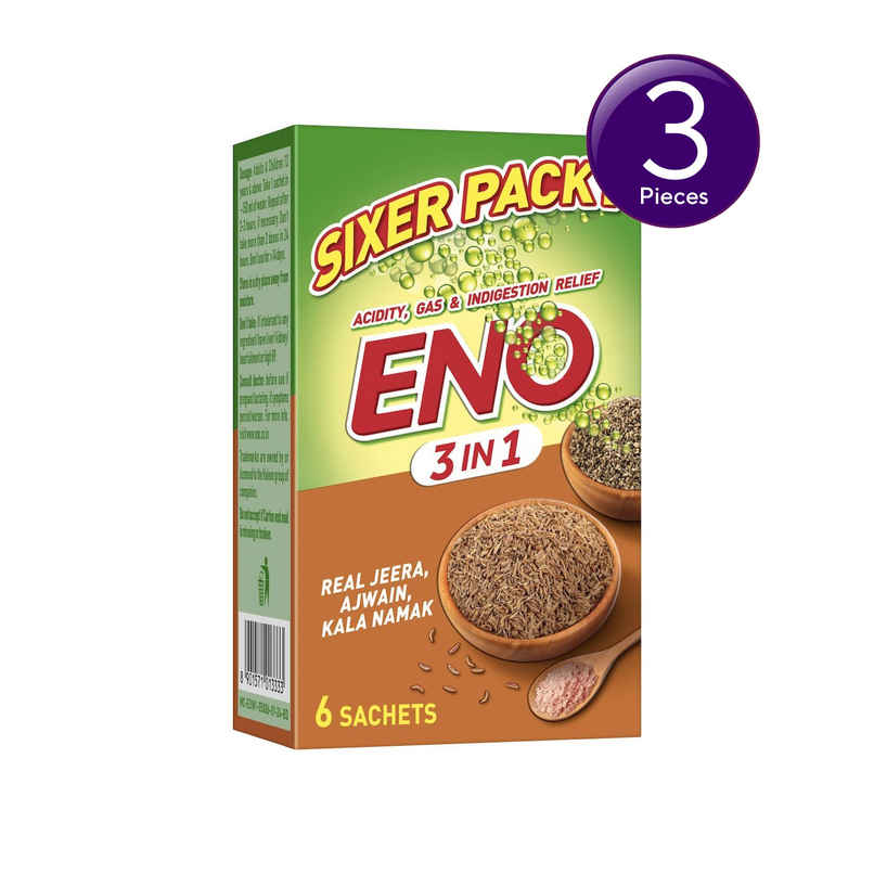 ENO 3 In 1 With Real Jeera, Ajwain & Kala Namak & Power Of ENO Sachets Combo 