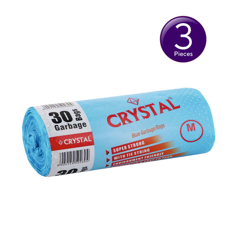 Crystal Medium Blue Garbage Bag Roll 19X21 Combo of 3