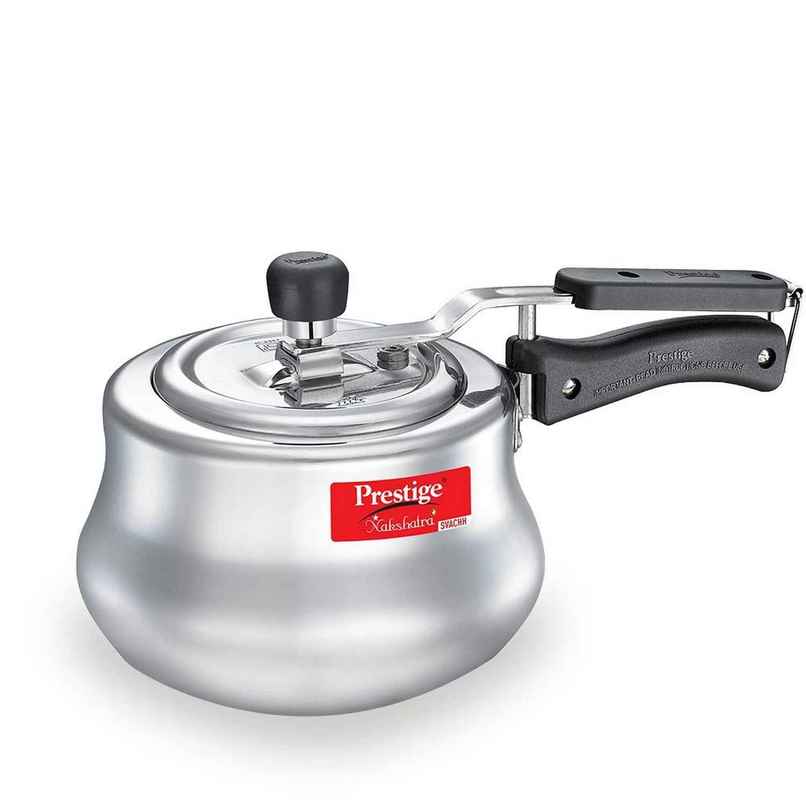 Prestige Nakshatra Plus Svachh Aluminium Pressure Cooker Handi 3L,Unique Deep Lid,5Y Warranty,Silver Prestige Nakshatra Plus Svachh Aluminium Pressure Cooker Handi 3L,Unique Deep Lid,5Y Warranty,Silver