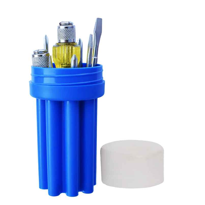 Th-T08 Screwdriver Set | PH-0 | PH-1 | 4 mm Flat | 5 mm Flat | Round Poker Bar | Multicolour