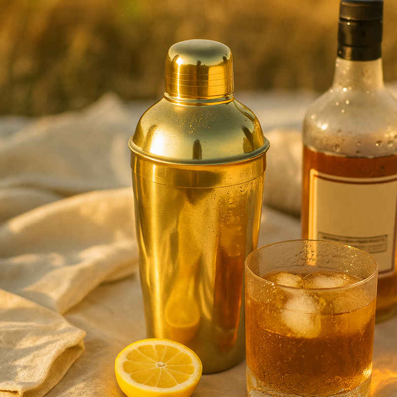 Picfest Popbar Golden Cocktail Shaker | Yellow - 500 ml