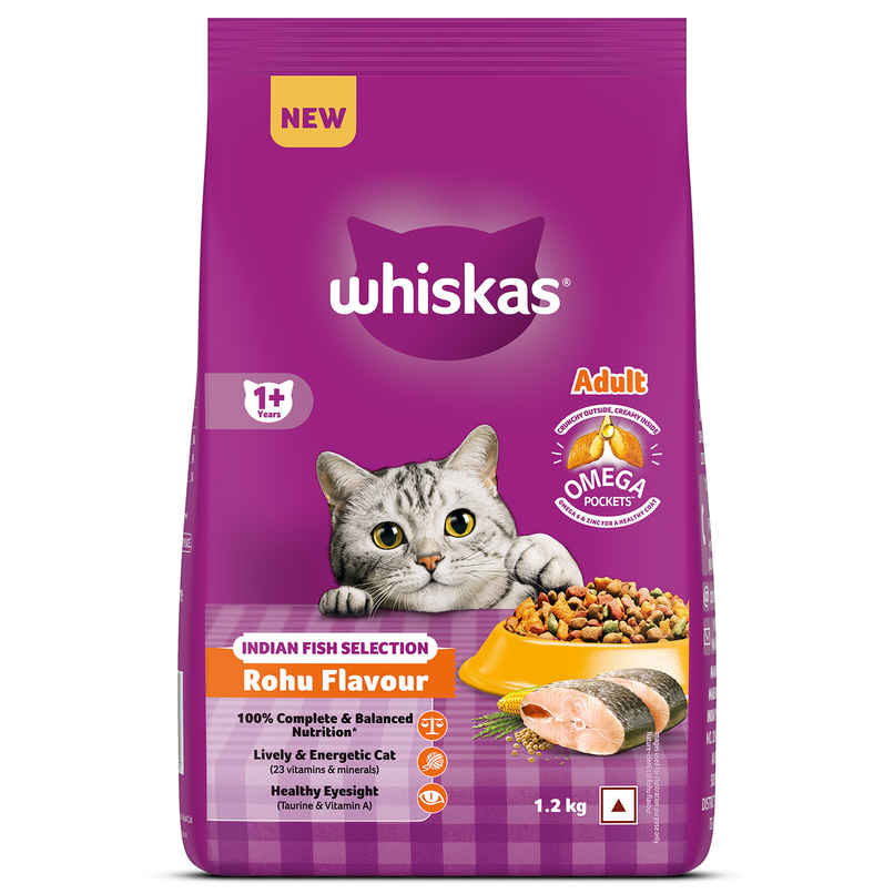 Whiskas Adult Dry Cat Food 1 Plus Years Rohu Fish Flavour Whiskas Adult Dry Cat Food 1 Plus Years Rohu Fish Flavour