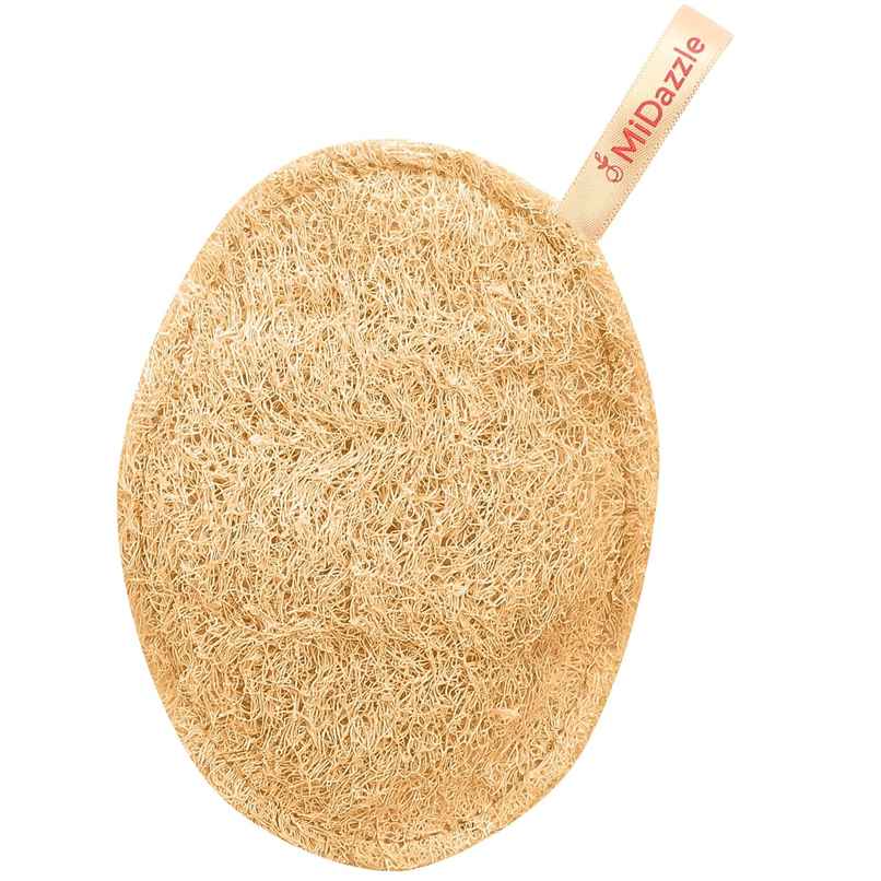 Midazzle 100% Natural Body Scrubber Organic Loofah for Bathing | Oval | MIOL6102 Midazzle 100% Natural Body Scrubber Organic Loofah for Bathing | Oval | MIOL6102
