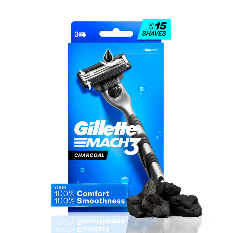 Gillette Mach3 Charcoal Shaving Razor with New Enhanced Lubrastrip with Touch of Charcoal Gillette Mach3 Charcoal Shaving Razor with New Enhanced Lubrastrip with Touch of Charcoal