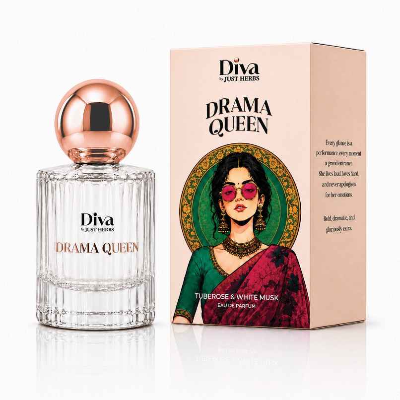 Just Herbs Diva Drama Queen Eau De Parfum | Premium Women's Perfume | Long Lasting Fresh Fragrance