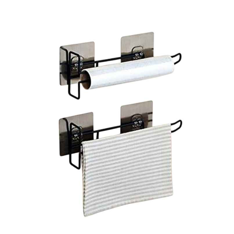 Perpetual Tissue Paper Holder | GI Steel Self-Adhesive Roll Holder for Bathroom | Pack of 2