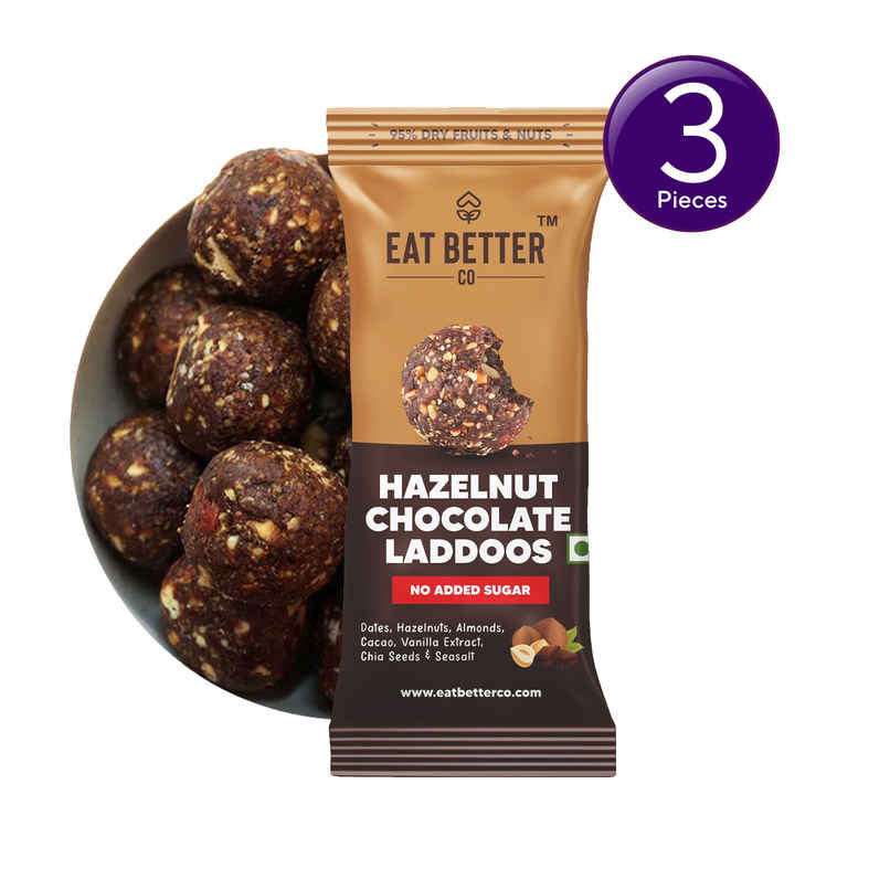 Eat Better Co - Hazelnut & Chocolate Laddoos - No Added Sugar - High Protein, Natural Combo