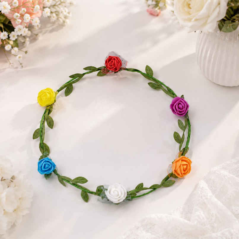Flower Tiara for Women | White Hairband | Party Propz