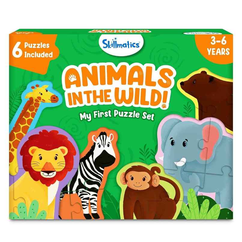 Skillmatics My First Puzzle Set - Wild Animal Jigsaw & Toddler Puzzles
