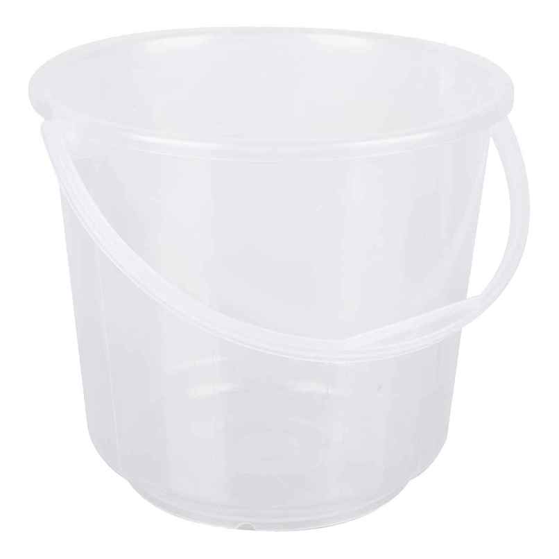 Kuber Industries Plastic Bucket for Cleaning & Storage|Plain Bucket|7 L|Transparent Kuber Industries Plastic Bucket for Cleaning & Storage|Plain Bucket|7 L|Transparent