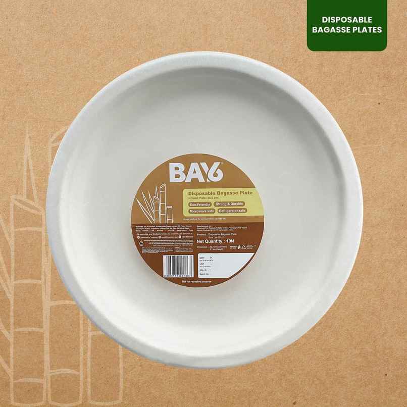 Round Disposable Plate | 10 inch | Pack of 10 | BAY6 Round Disposable Plate | 10 inch | Pack of 10 | BAY6