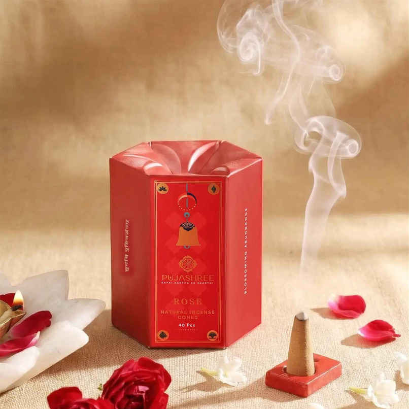 Pujashree Natural Incense Cones Rose | 2 inches Pujashree Natural Incense Cones Rose | 2 inches