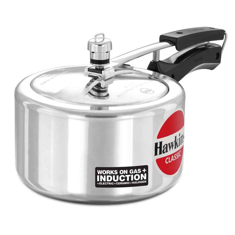 Hawkins 3 Litre Classic Pressure Cooker Induction Inner Lid Cooker - Silver Hawkins 3 Litre Classic Pressure Cooker Induction Inner Lid Cooker - Silver