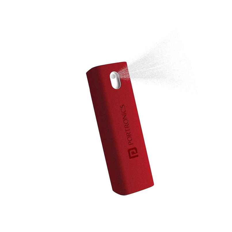 Portronics Swipe 2 Screen Cleaner & Duster with Refillable Spray Bottle, Chemical Free for Monitors & Laptop Screen, Smartphones & Tablets - Red