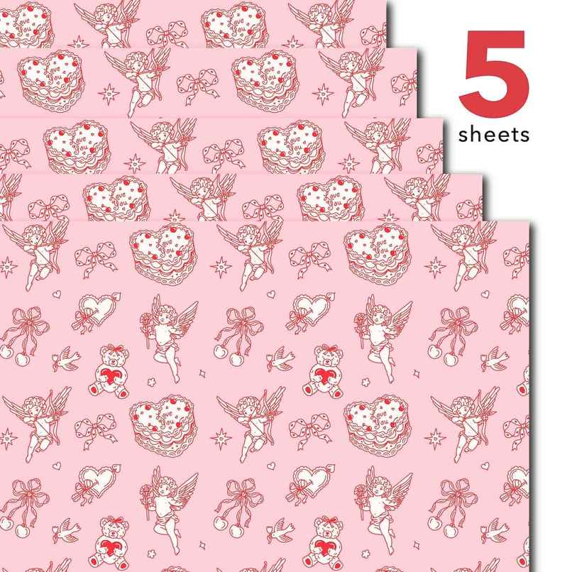 Tiger Notes Gift Wrap Cupid Pink Tiger Notes Gift Wrap Cupid Pink