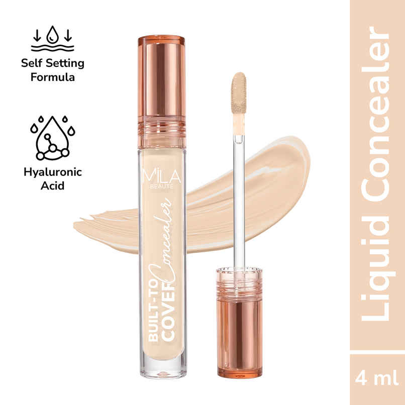 Mila Beaute Build to Cover Matte Liquid Concealer - Full Coverage, Waterproof | 102 Classic Ivory