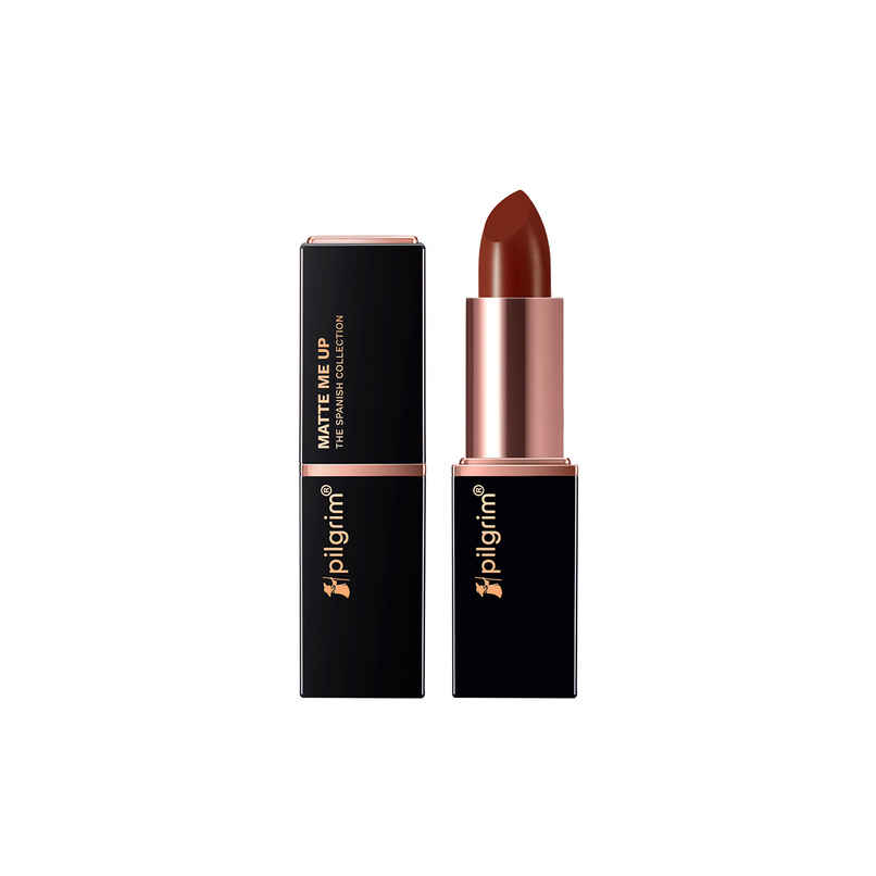 Pilgrim Matte Me Up Bullet Lipstick Creamy Lightweight Bold Non Drying SPF 30 | Cinnamon Lust 33