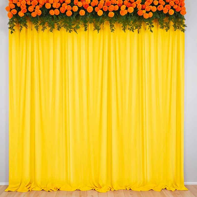 Party Propz Yellow Net Backdrop For Decoration - Pack Of 2