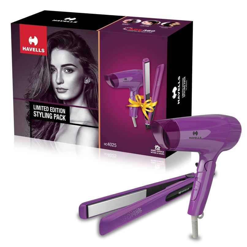 Havells HC4025 Hair Dryer and Hair Straightener Combo (Purple, 1200 W) Havells HC4025 Hair Dryer and Hair Straightener Combo (Purple, 1200 W)