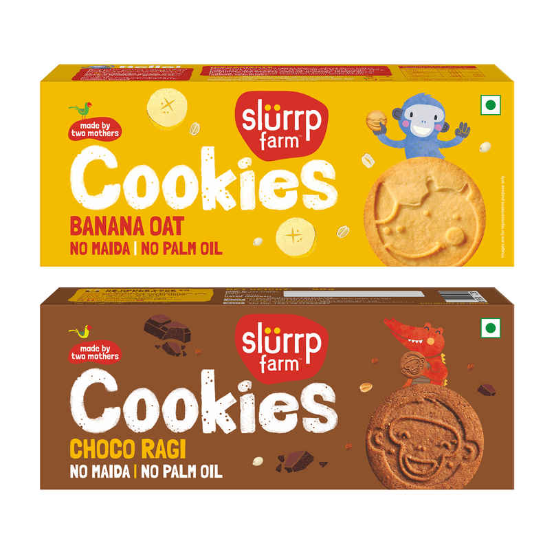 Slurrp Farm Banana Oat and Choco Ragi Cookies | Healthy Cookies Made With Multigrains Slurrp Farm Banana Oat and Choco Ragi Cookies | Healthy Cookies Made With Multigrains